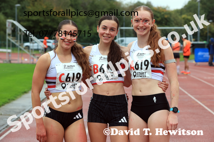 Womens Under-17s 2025 Northern Athletics Autumn Road Relays, Leigh, Lancashire. Photo: David T. Hewitson/Sports for All Pics